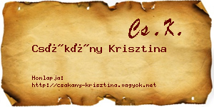 Csákány Krisztina névjegykártya