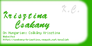 krisztina csakany business card